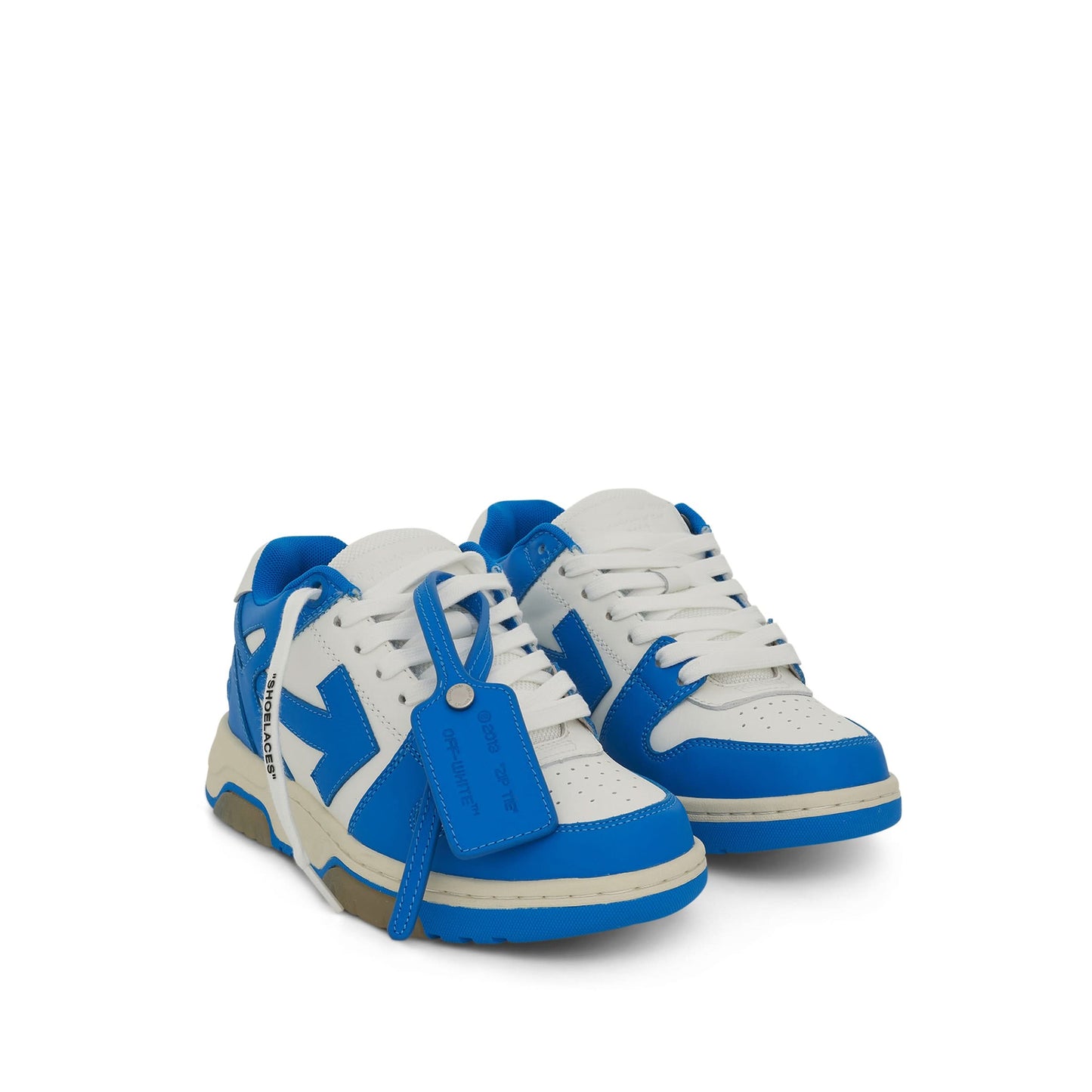 Out Of Office Calf Leather Sneakers in White/Blue