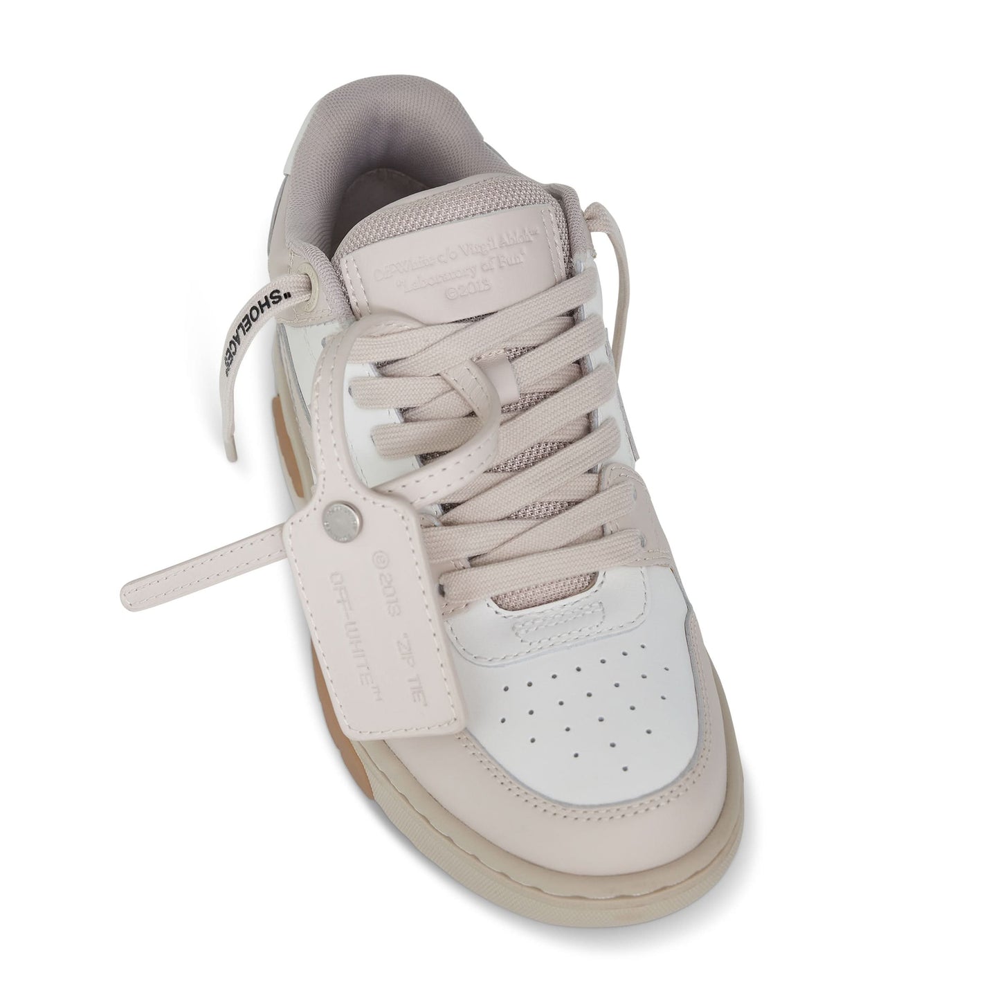 Out Of Office Calf Leather Sneaker in Off White/Beige