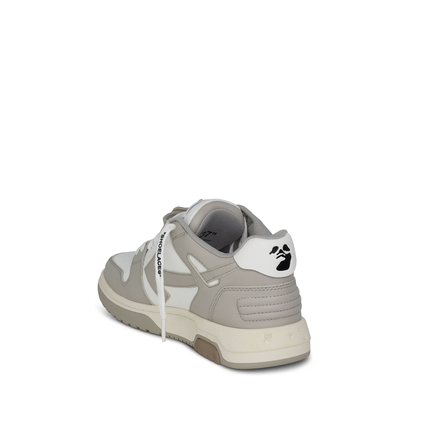 Out Of Office Calf Leather Sneakers in White/Dark Beige