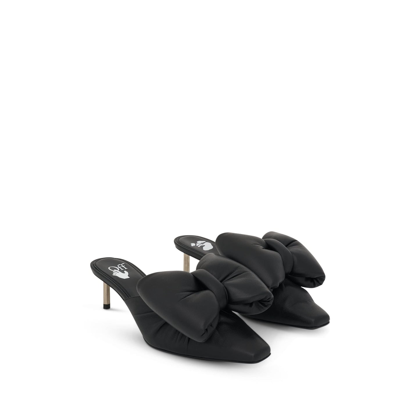 Nappa Bow Allen Sabot Shoes in Black