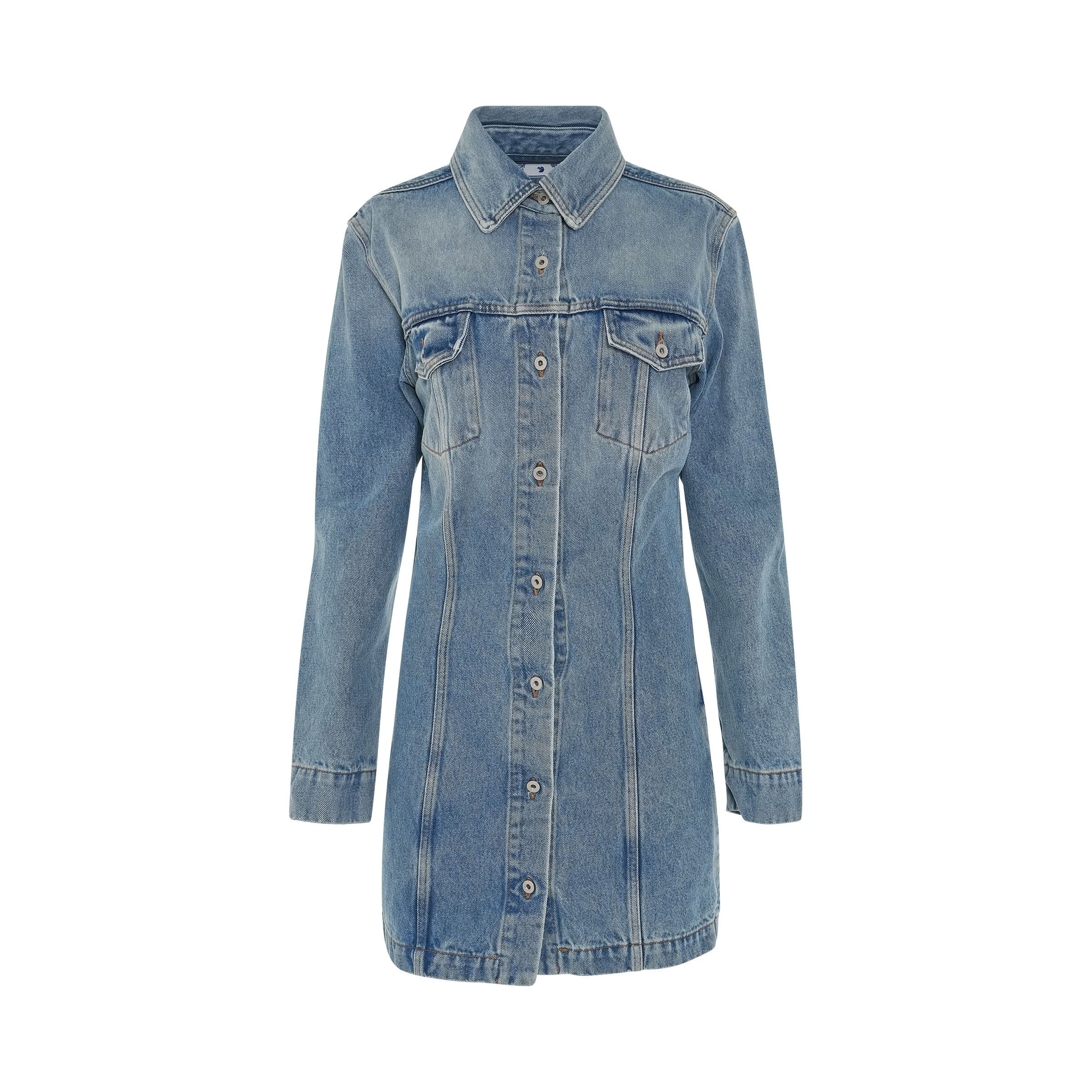 Denim Mini Dress in Light Blue