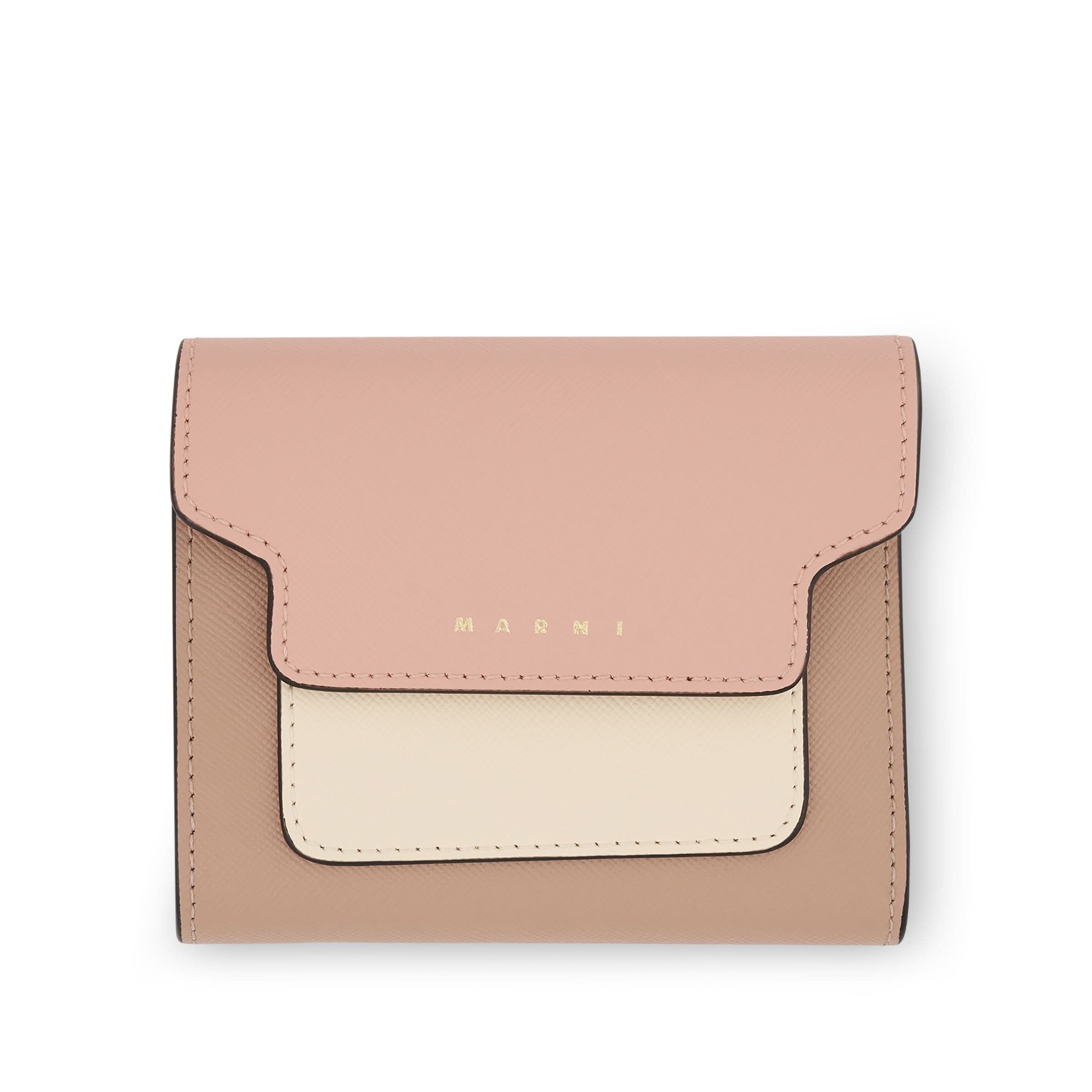 Logo Squared Flap Wallet in Camellia/Talc