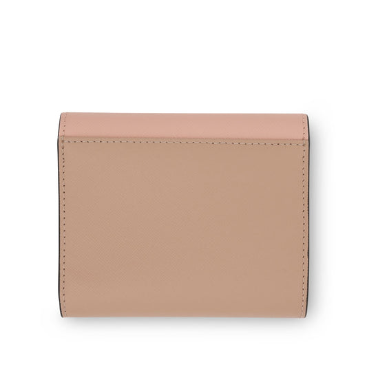 Logo Squared Flap Wallet in Camellia/Talc