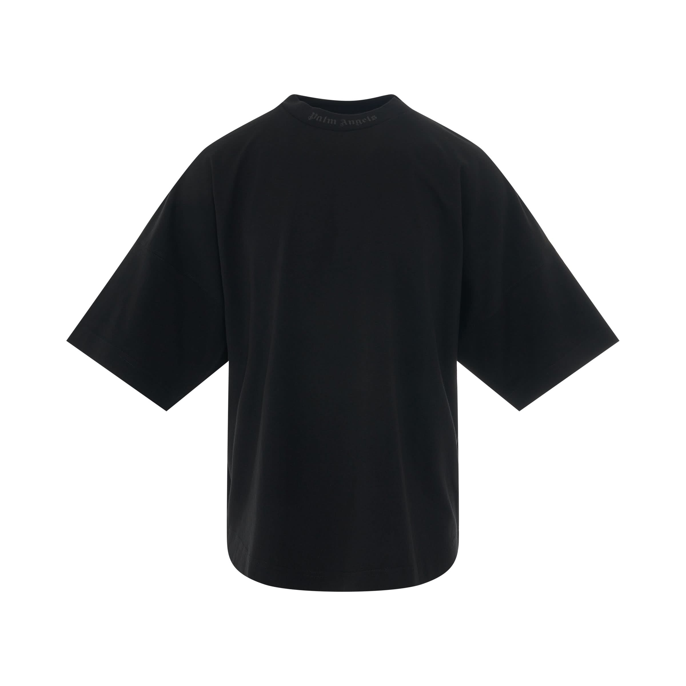 Glitter Classic Logo Oversize T-Shirt in Black