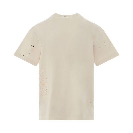 Glittered Logo Classic T-Shirt in Off White/Black