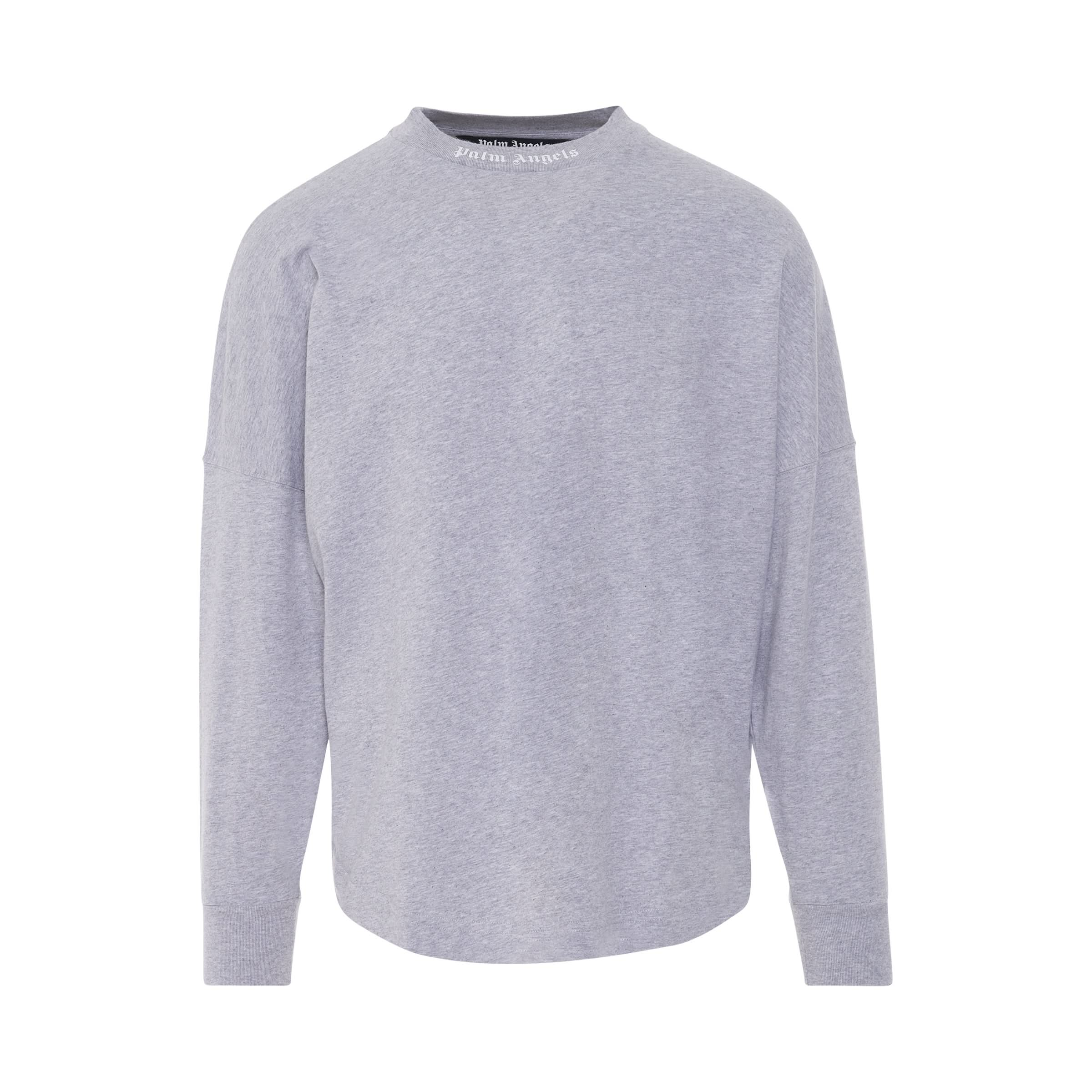 Classic Logo Over Long Sleeve T-Shirt in Melange/Grey