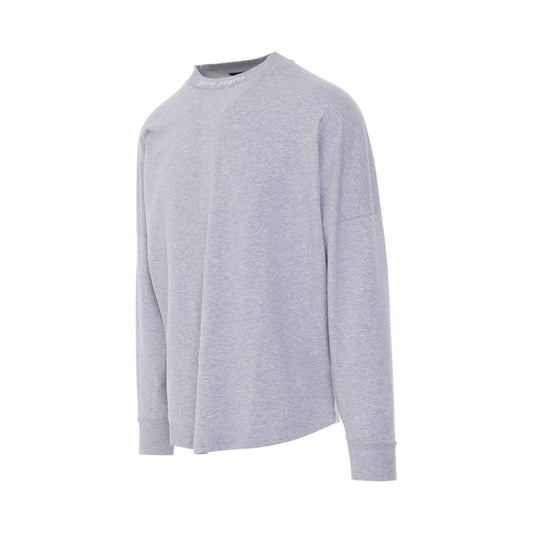 Classic Logo Over Long Sleeve T-Shirt in Melange/Grey