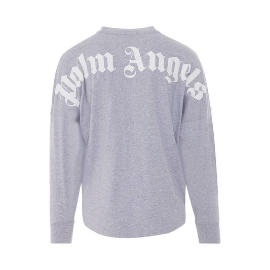 Classic Logo Over Long Sleeve T-Shirt in Melange/Grey