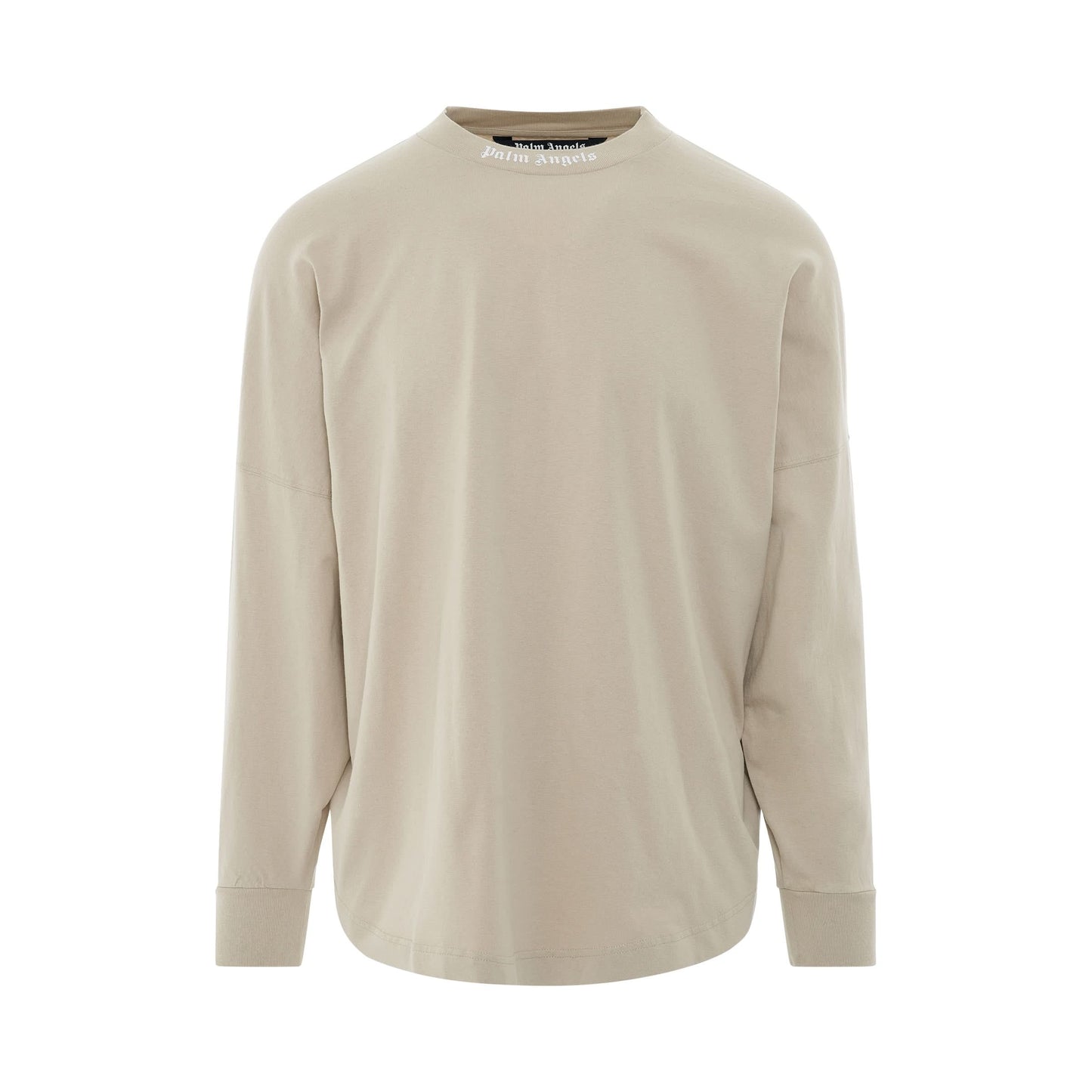 Classic Logo Oversize Long Sleeve T-Shirt in Beige/White