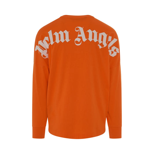 Classic Logo Over T-Shirt Long Sleeves in Orange/White