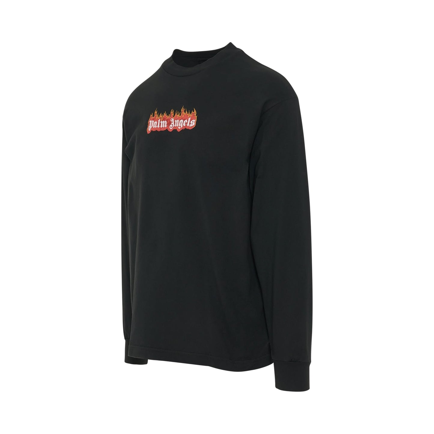 Burning Logo Classic Long Sleeve T-Shirt in Black/White