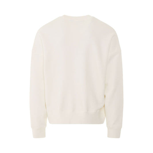 PA Bear Crew Neck Sweatshirt in Off White/Brown