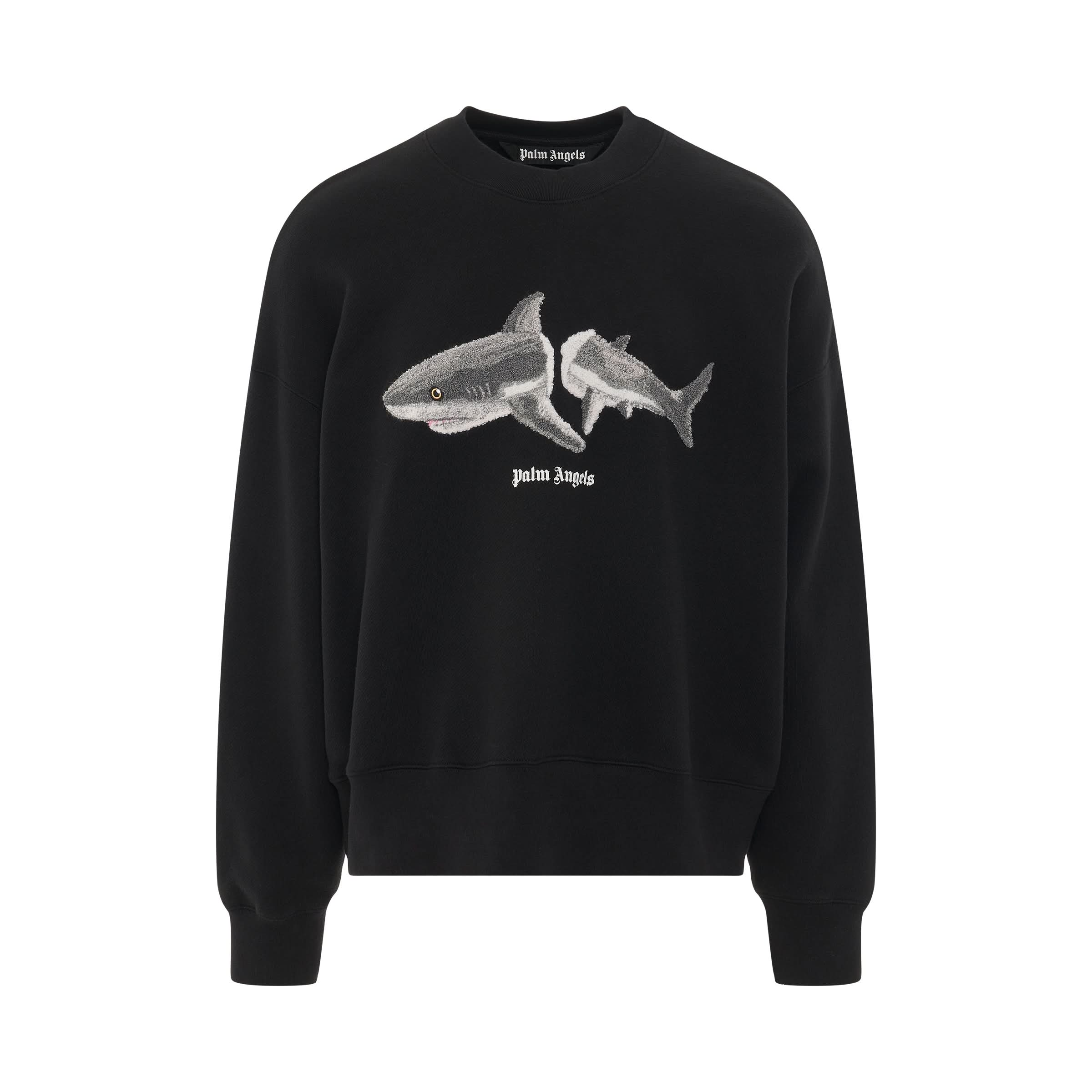 Shark Crewneck Sweatshirt in Black/Grey