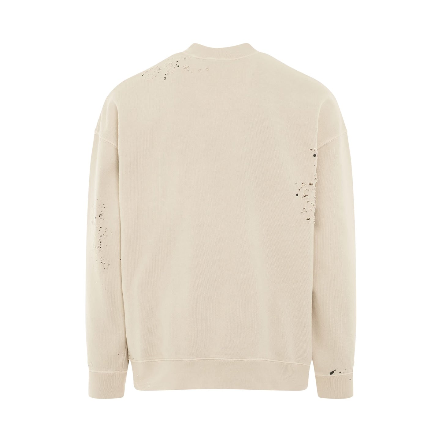 GD Glittered Logo Crewneck in Off White/Black