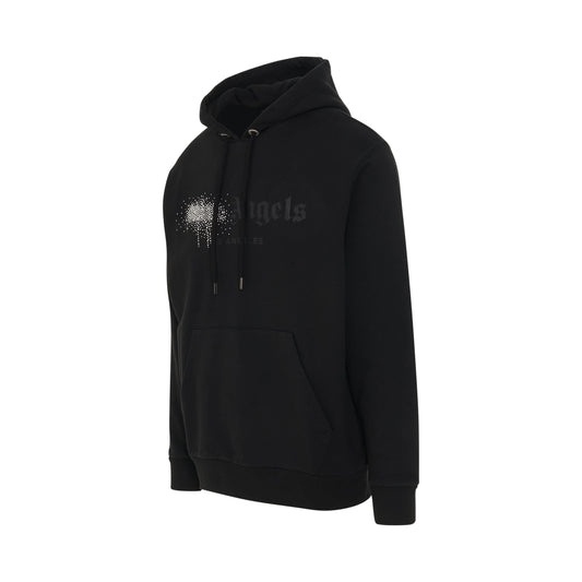 Rhinestone Sprayed Hoodie in Black