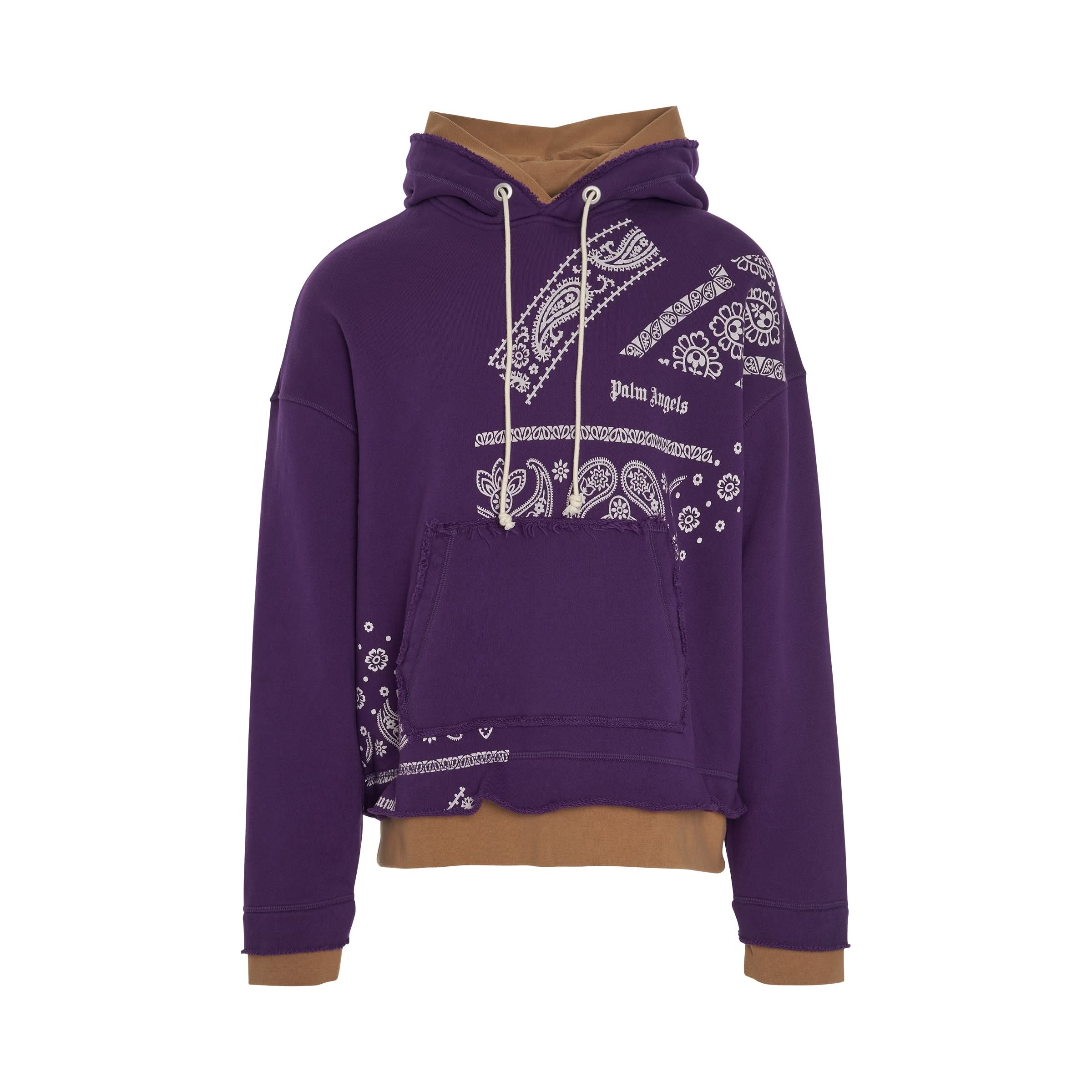 Dl Bandana Print Hoodie in Purple