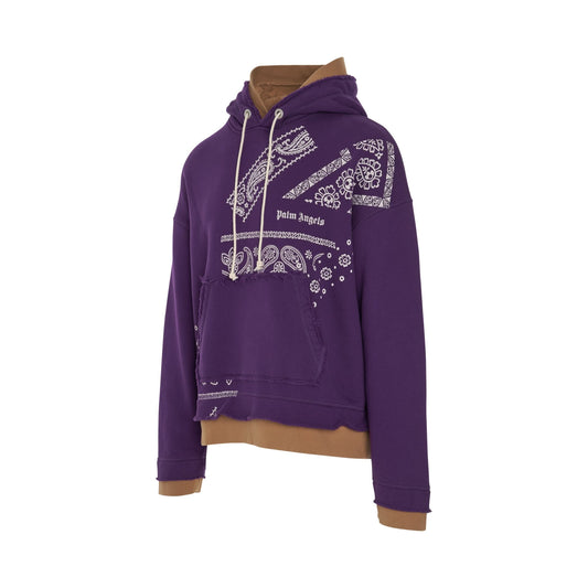 Dl Bandana Print Hoodie in Purple