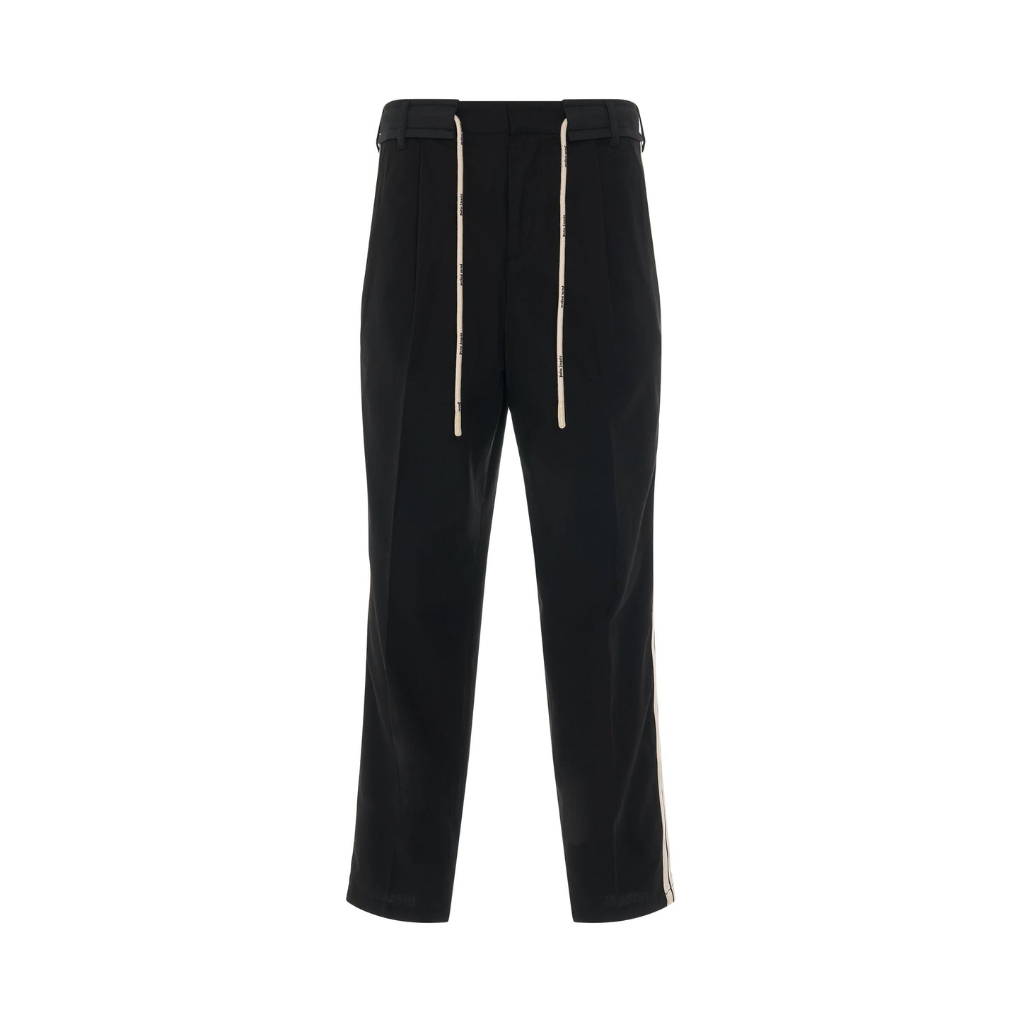 Track Belt Pants in Black/Off-White