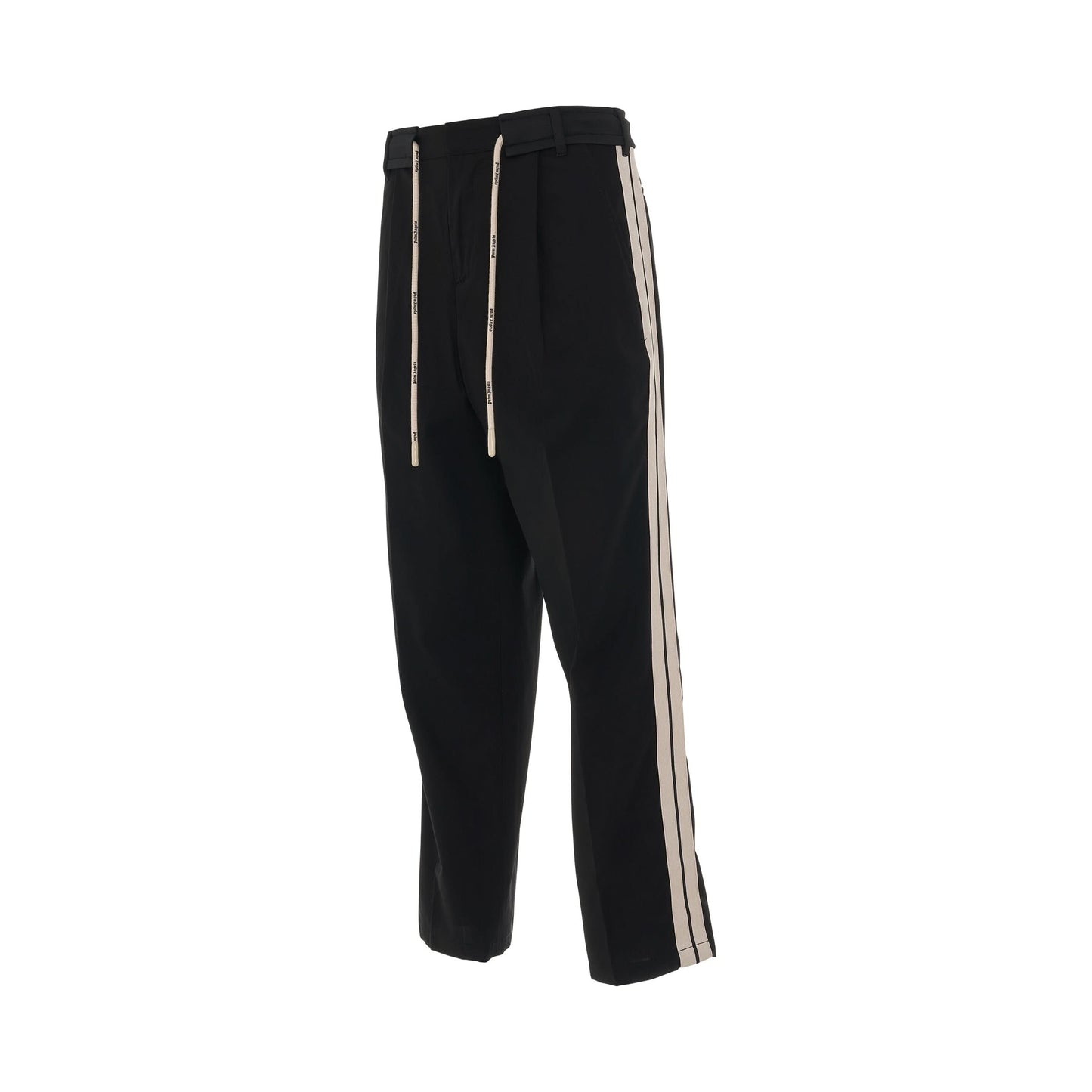 Track Belt Pants in Black/Off-White