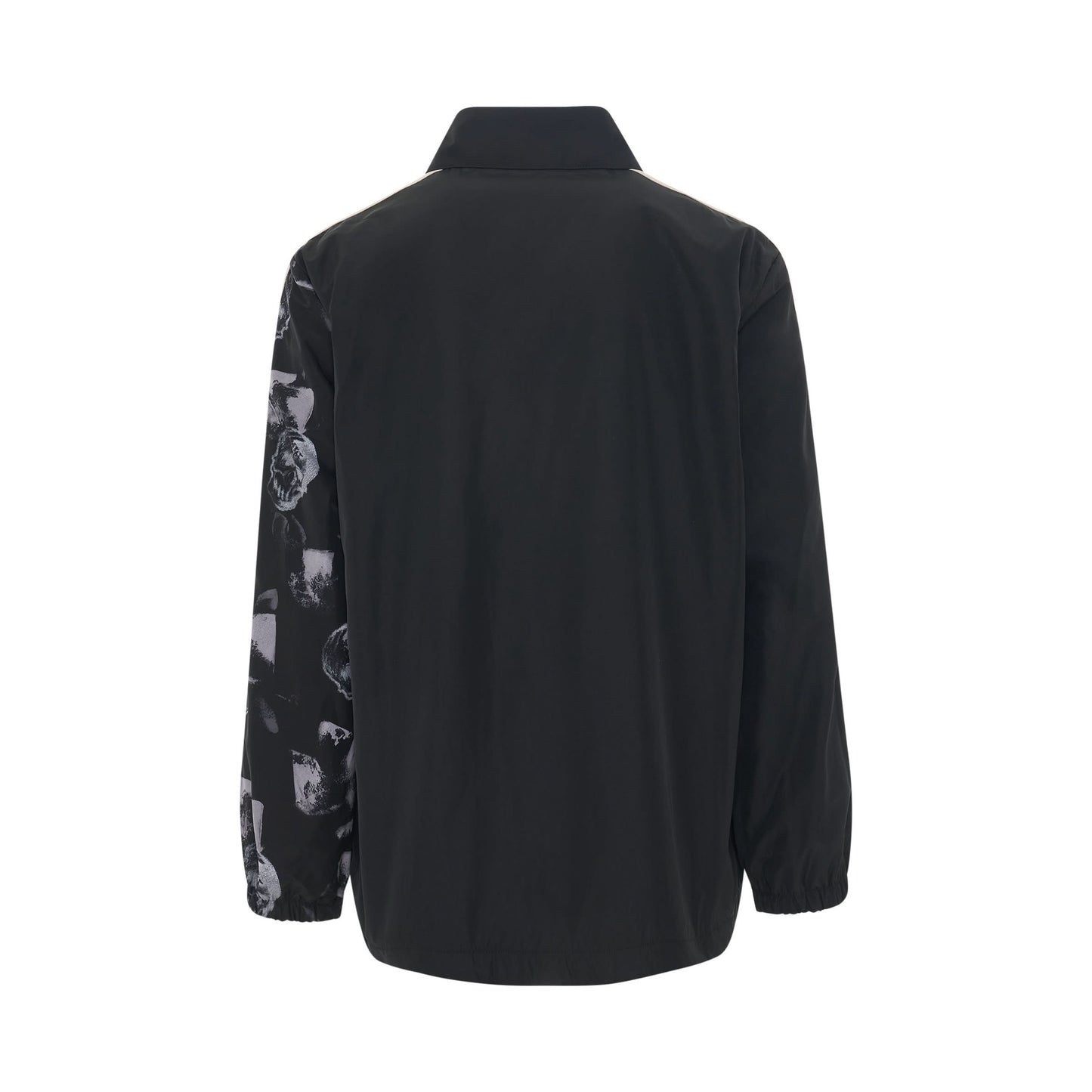 Sleeve Print Coach Jacket Shirt in Black/White