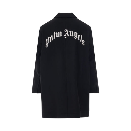 Curved Logo Classic Coat in Black/White