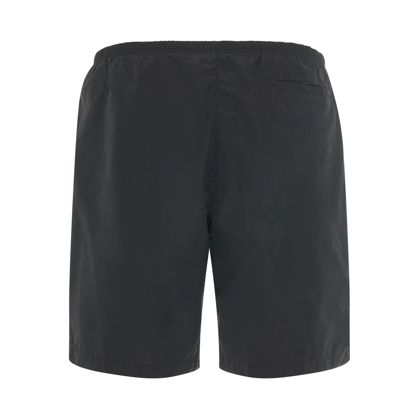 Curved Logo Swin Short in Black/White