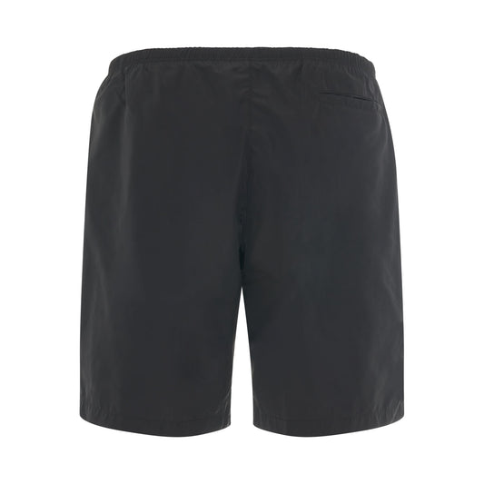 Curved Logo Swin Short in Black/White