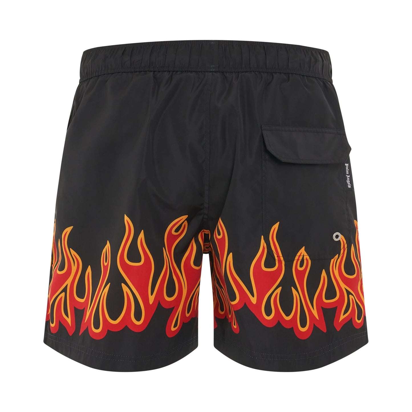 Burning Flames Print Swimshort in Black/Red