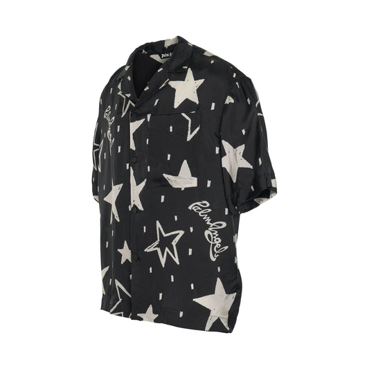 Night Sky Bowling Shirt in Black