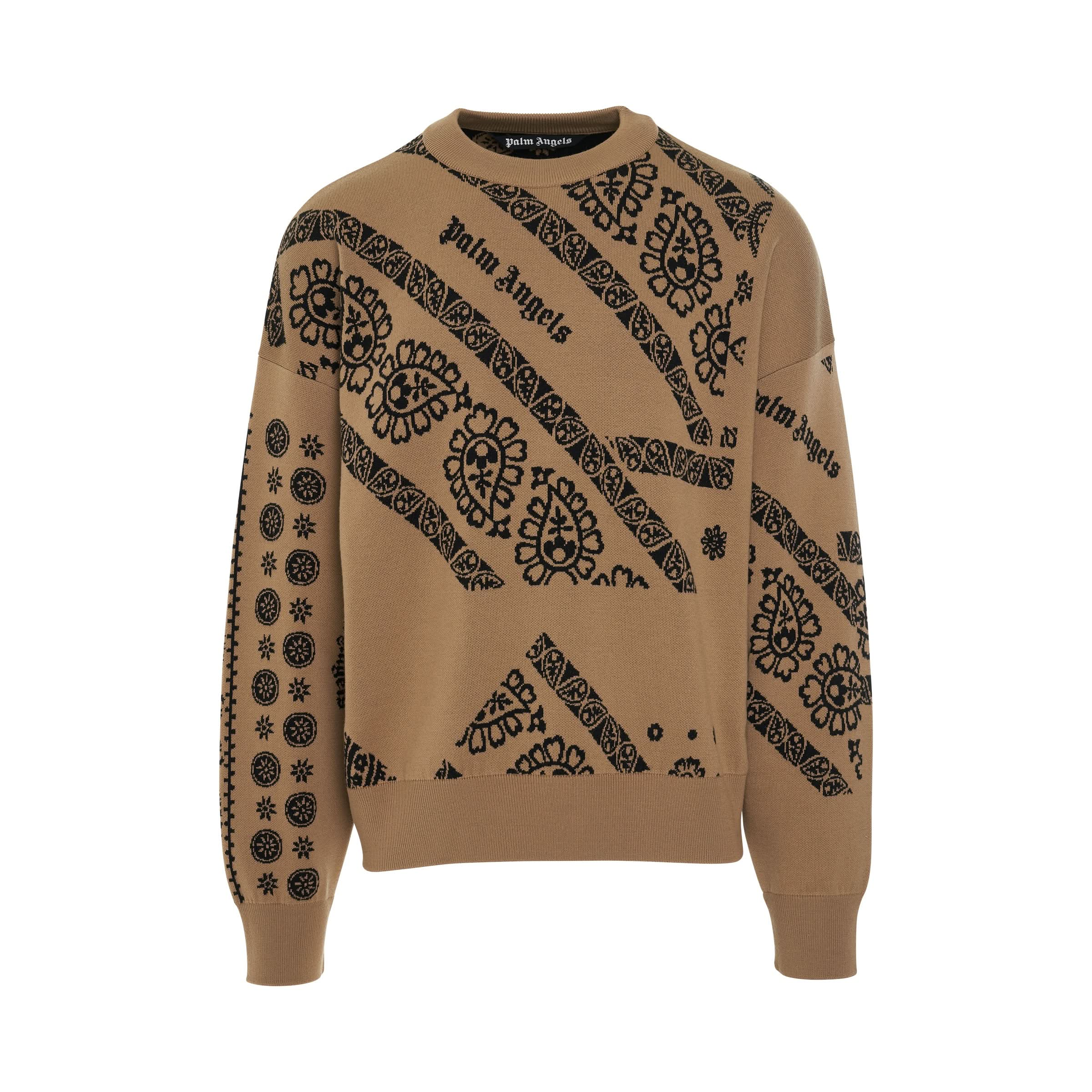 Jacquard Bandana Sweater in Beige