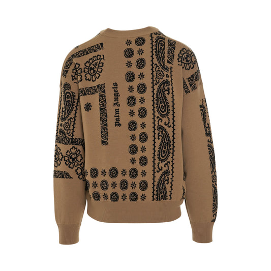 Jacquard Bandana Sweater in Beige