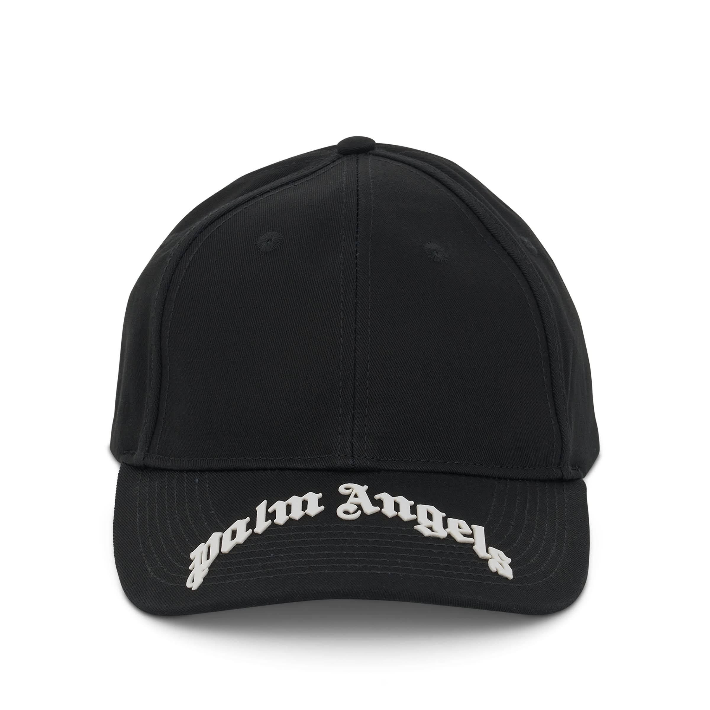 Curved Logo Cap in Black/White