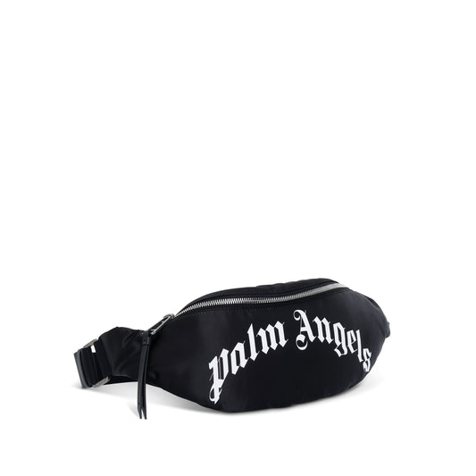 Curved Logo Fannypack in Black/Silver