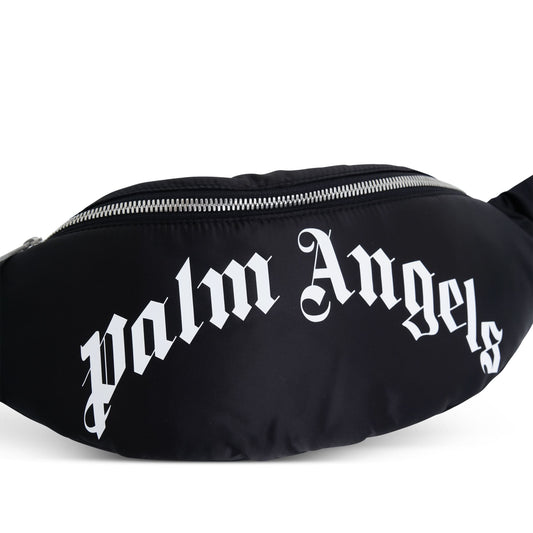 Curved Logo Fannypack in Black/Silver