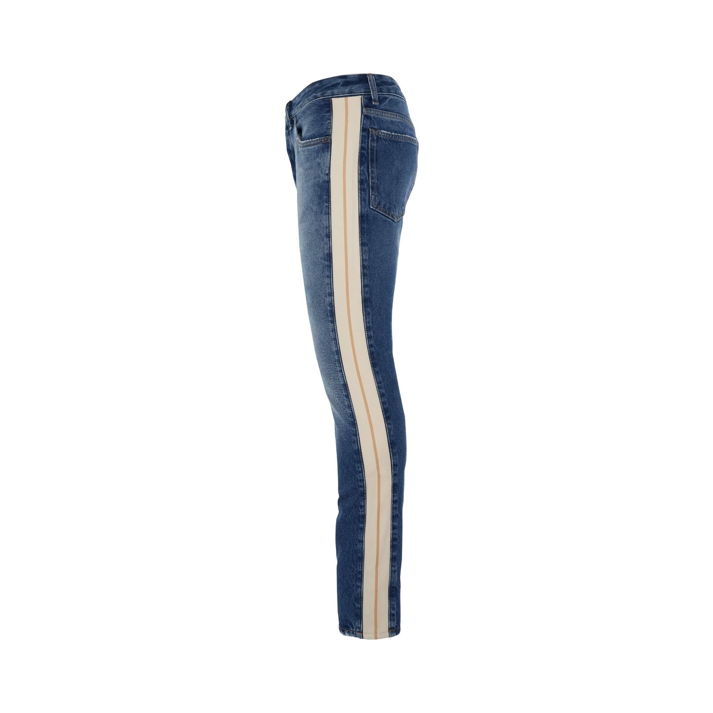 Indigo Track Denim Pants in Light Blue