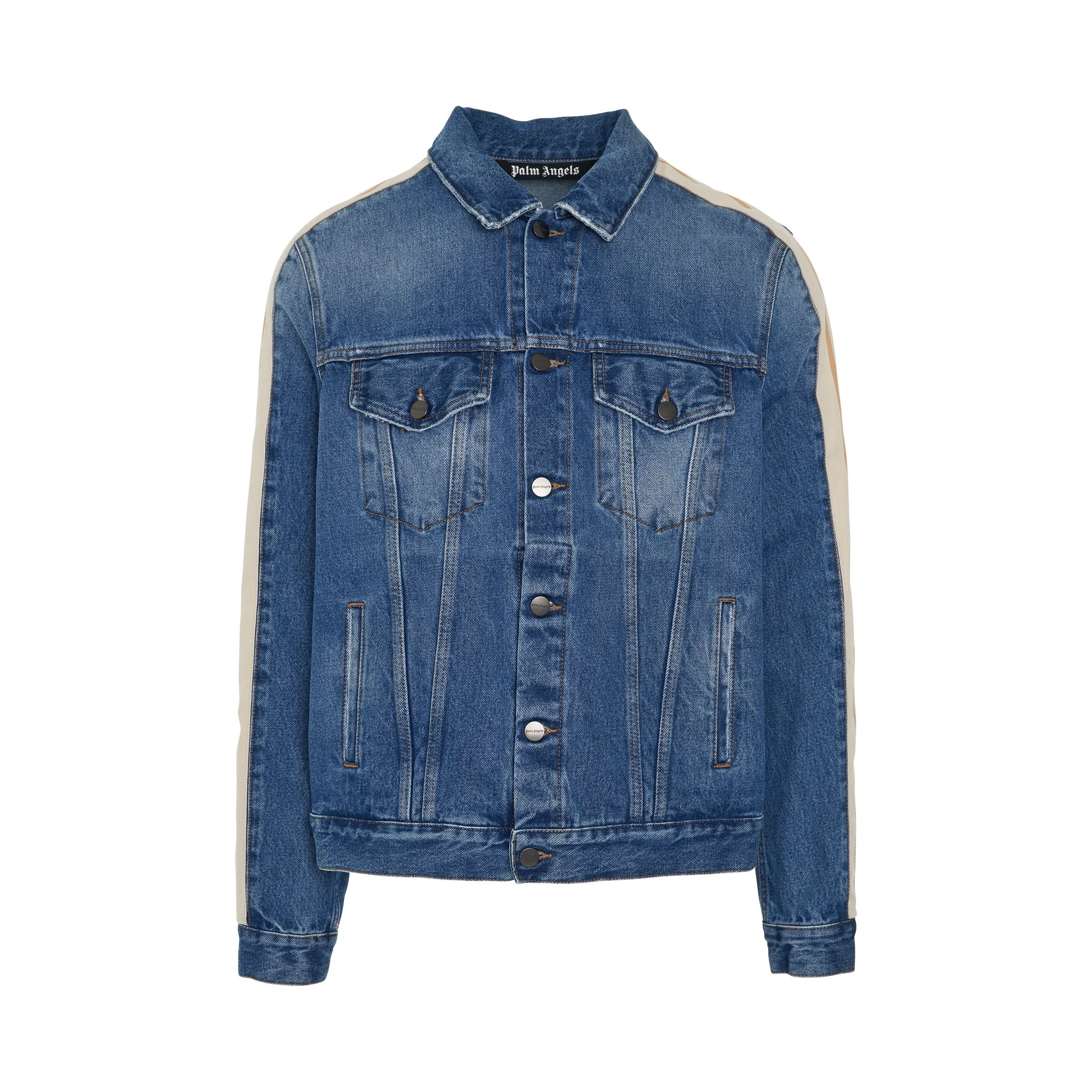 Indigo Track Denim Jacket in Light Blue