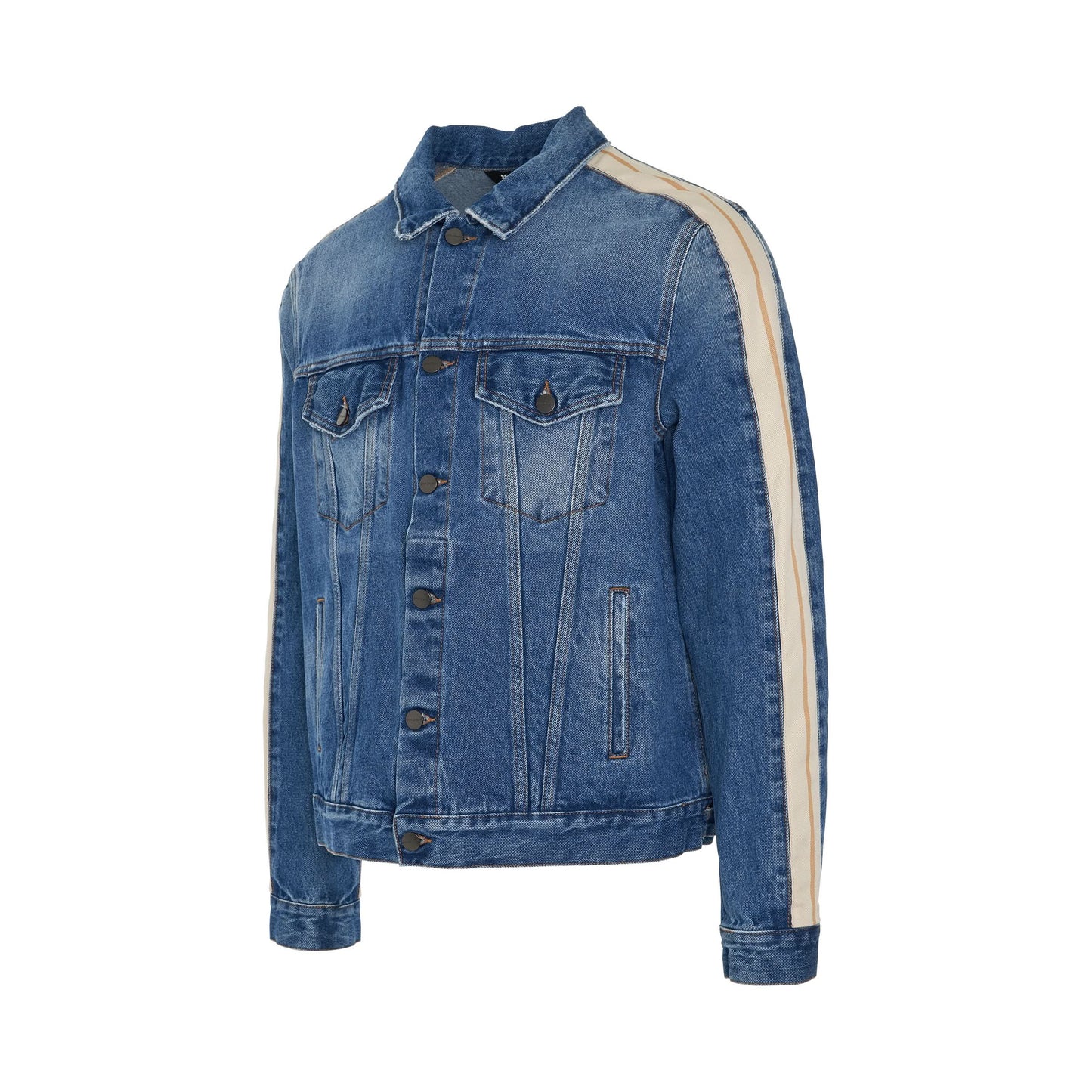 Indigo Track Denim Jacket in Light Blue