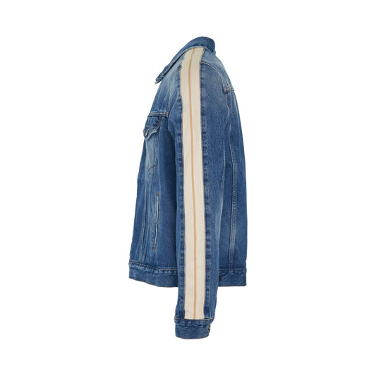 Indigo Track Denim Jacket in Light Blue