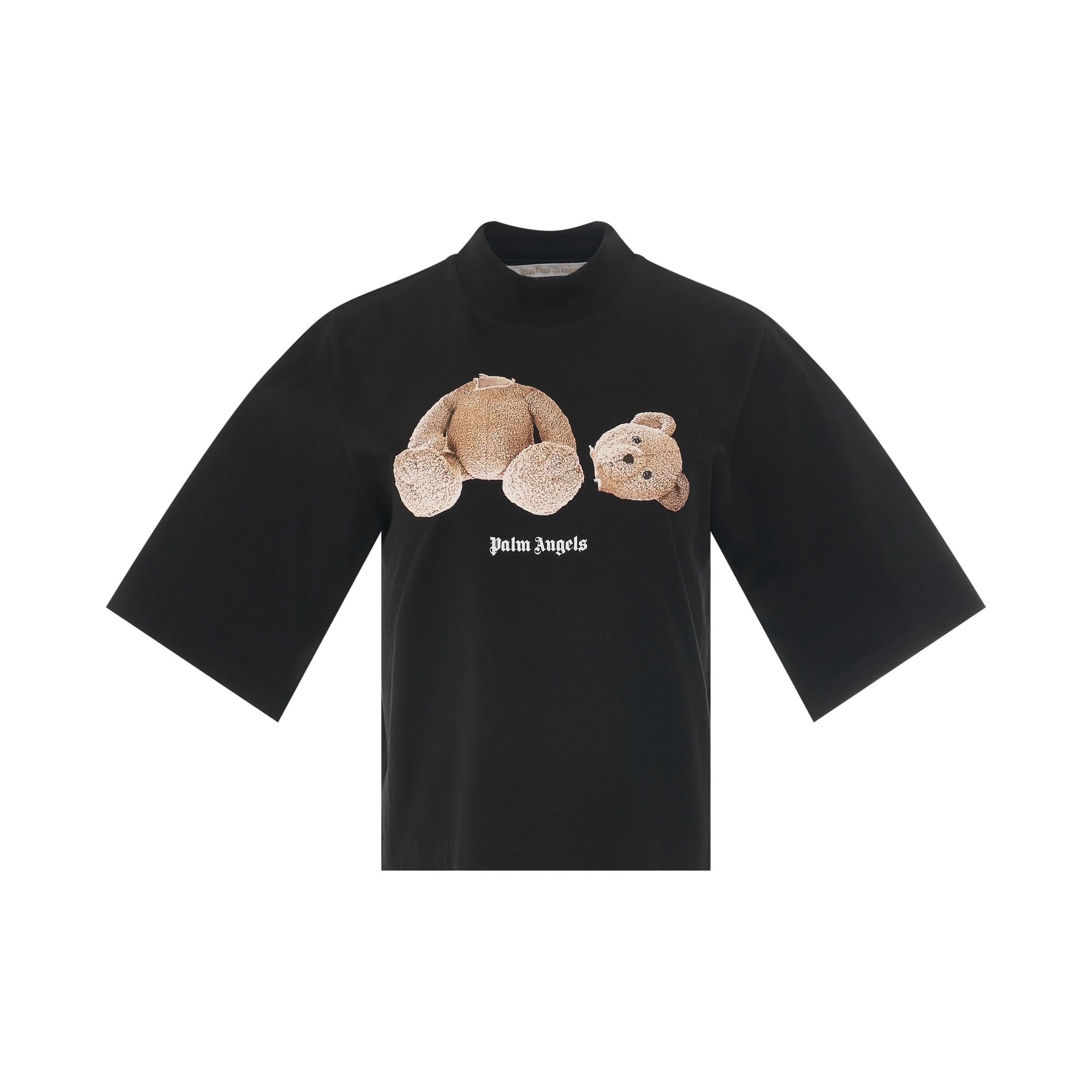 Bear Cropped T-Shirt in Black