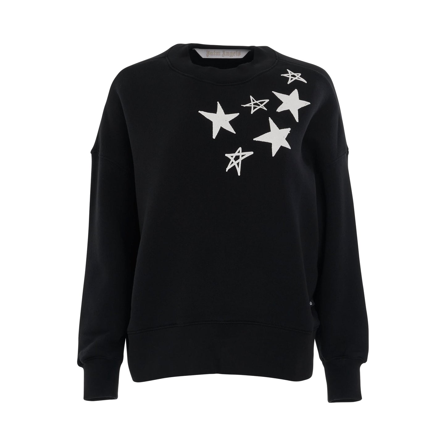 Shooting Stars Oversize Logo Sweatshirt in Black