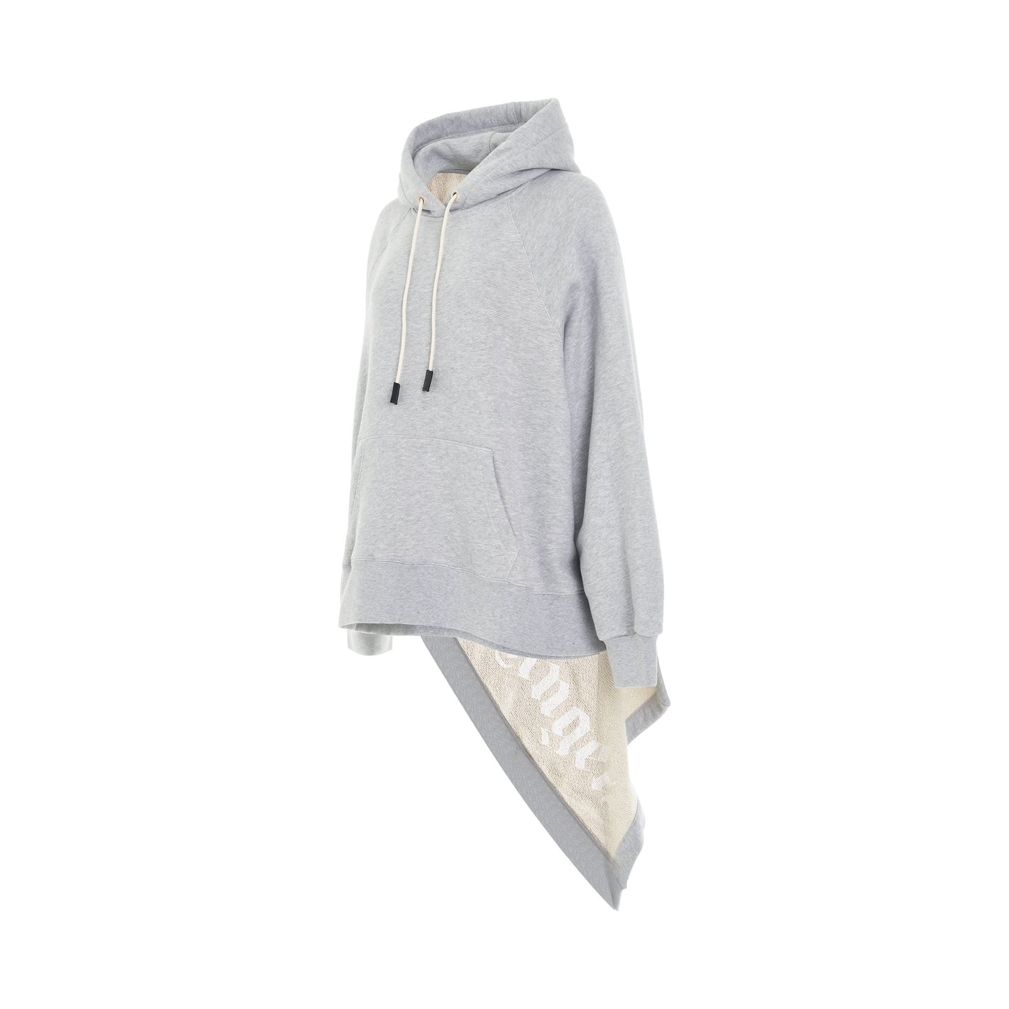 Logo Drape Hoodie in Melange Grey