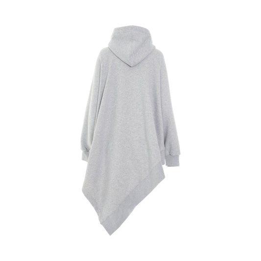 Logo Drape Hoodie in Melange Grey