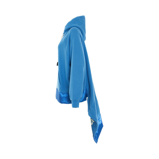 Logo Drape Hoodie in Blue