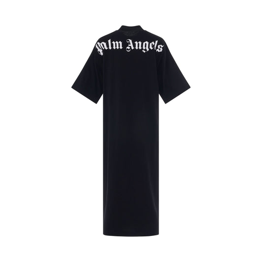 Logo Over T-Shirt Dress in Black/White