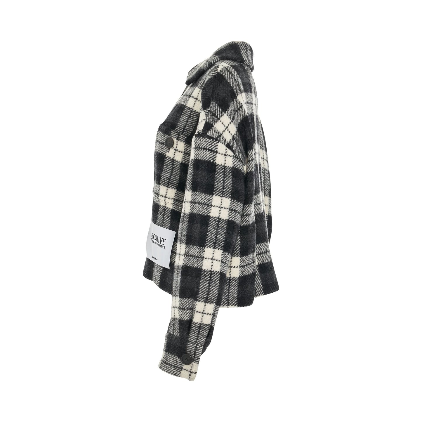 Checked Shirt Jacket in Black