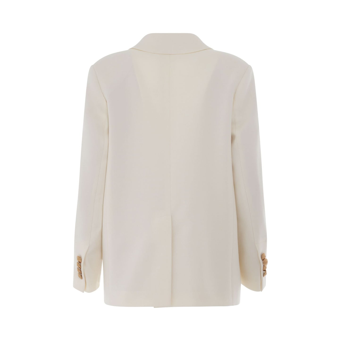 Waistband Double Breasted Blazer in Off White