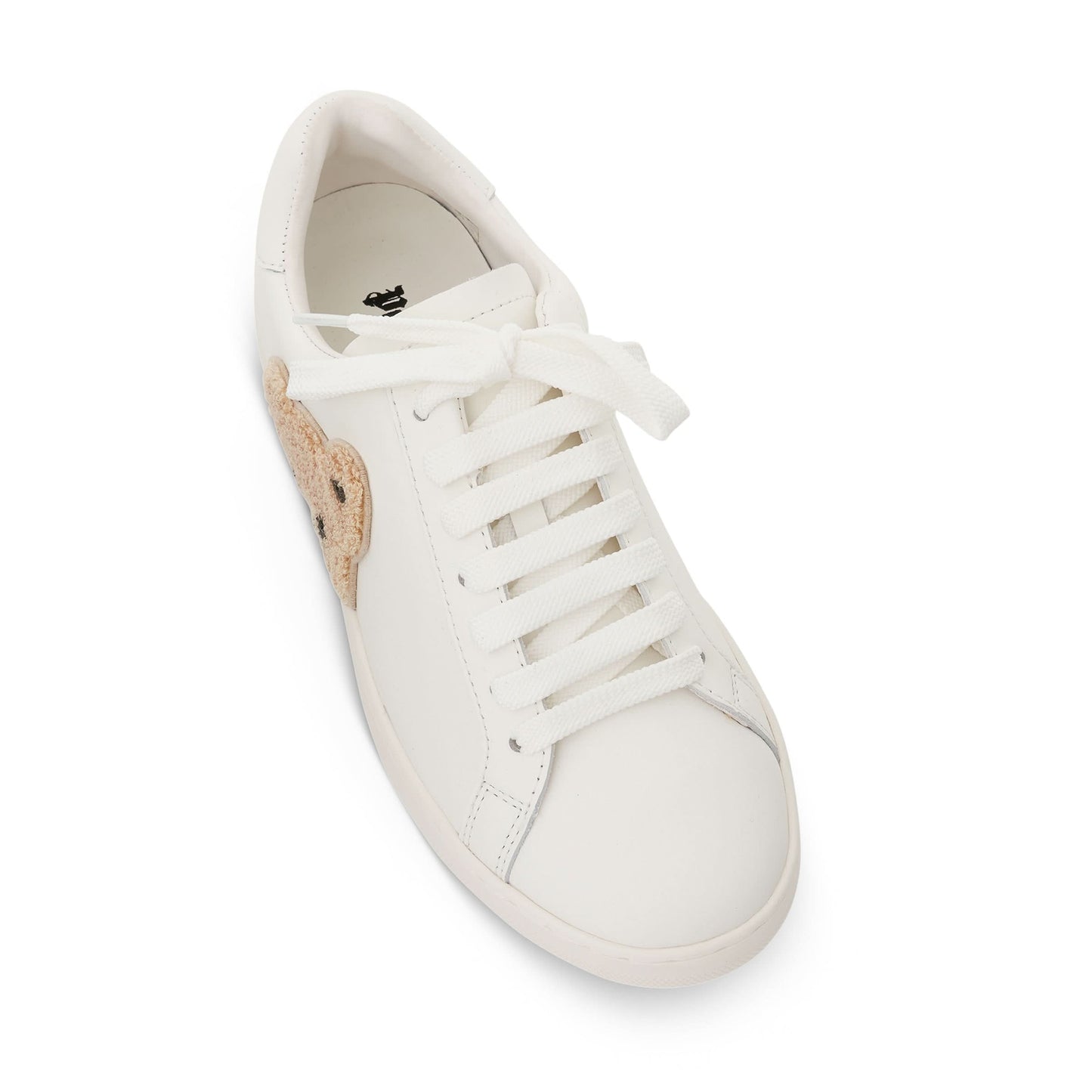 New Teddy Bear Tennis Sneaker in White/Brown