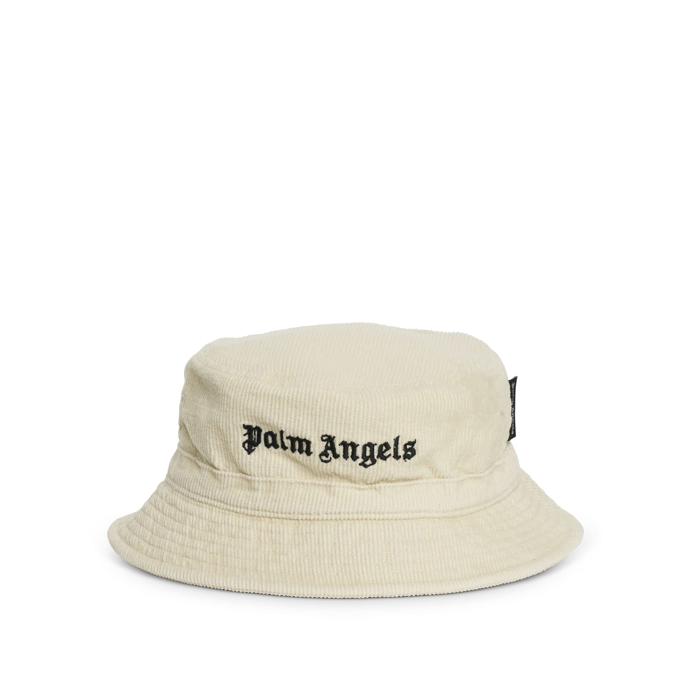 Cord Logo Bucket Hat in Off White