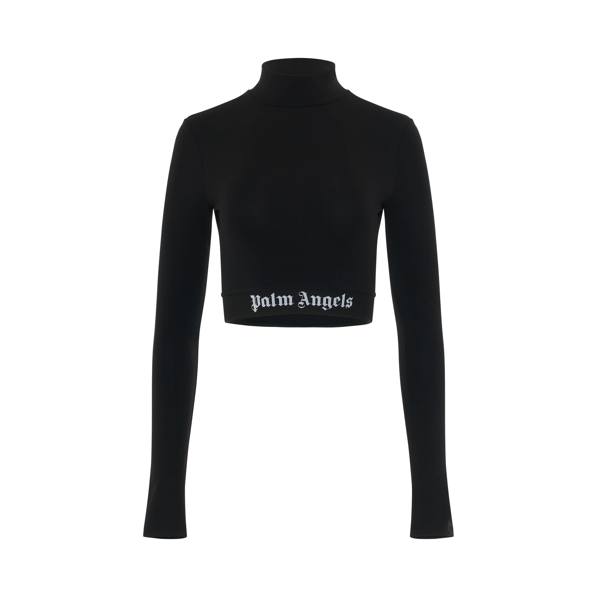 Mock Neck Training Top in Black/White