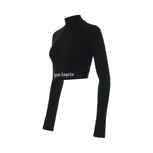 Mock Neck Training Top in Black/White